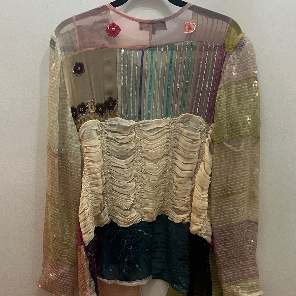 Colorful Patchwork handmade Women's sequence jacket - Picture 7 of 8